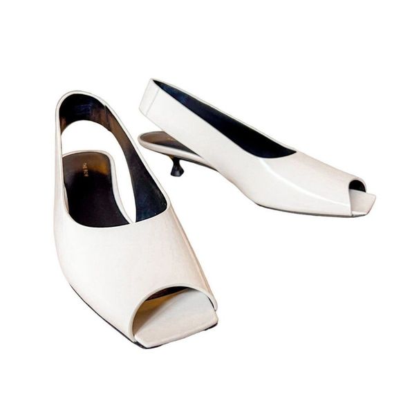 NEW The Row Sharp Slingback Heels in Milk White Kitten Heel EU Size 36 US Size 6 - Picture 13 of 14